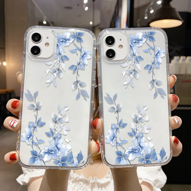 Blue Flower Transparent Phone  - Apple Iphone 15 评论和价格