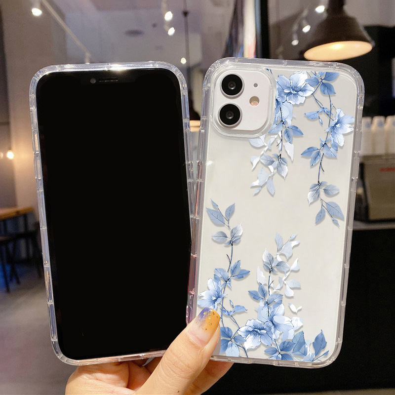 Blue Flower Transparent Phone  - Apple Iphone 15 评论和价格
